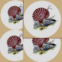! CLEARANCE 2 SETS LEFT! Seashell Round Stove Burner Covers