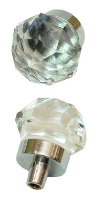 SMALLSet Of 2  Clear Crystal Glass DrawerDoor Pull