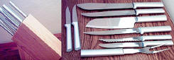 * R-134 Wood Knife Block with Rada Cutlery * R-134 Wood Knife Block with Rada Cutlery