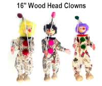 16 inch Wooden Clowns 1 Doz Marionettes 16 inch Wooden Clowns 1 Doz Marionettes