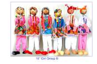 16 inch Girls 1 Doz Wooden Head Marionettes 16 inch Girls 1 Doz Wooden Head Marionettes