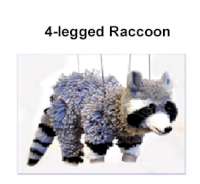 4 Leg Racoon 1 Doz Marionettes 4 Leg Racoon 1 Doz Marionettes