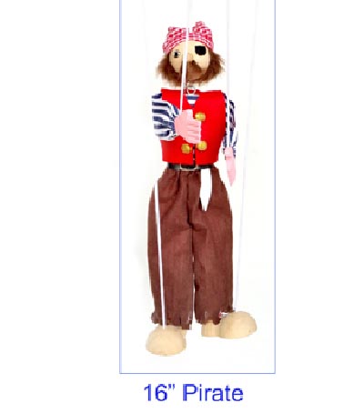 16 inch Pirate Wooden Head Marionettes 16 inch Pirate Wooden Head Marionettes