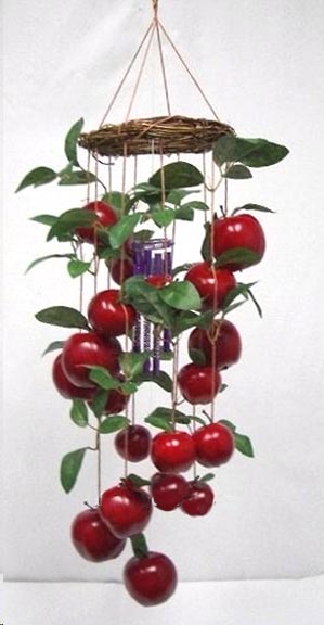 ~ Windchime-Realistic Round Plastic Apple Cluster