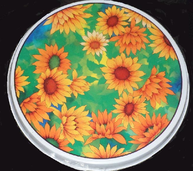 Sunflower Field - Round Metal Burner Covers Sunflower Field - Round Metal Burner Covers