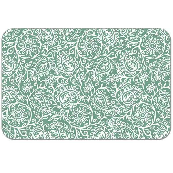 * Beautiful Frosted 4 See-Thru Plastic Placemats Teal Paisley * Beautiful Frosted 4 See-Thru Plastic Placemats Teal Paisley