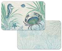 * 4 Beach Coastal Plastic Placemats Oceana