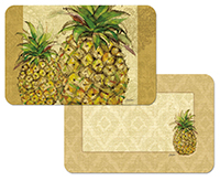 ~ 4 Pineapple Tropical Plastic - Vinyl Placemats