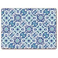 ! Cork Back Hardboard Placemats Andros Blue Tuscan tile ! Cork Back Hardboard Placemats Andros Blue Tuscan tile