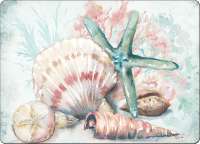 * CLEARANCE 4 CorkBack Hardboard Placemats Beach Seashells