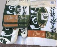 7 pc Cotton Kitchen Towel-Mitt-Potholder Set - Tuscan Olive 7 pc Cotton Kitchen Towel-Mitt-Potholder Set - Tuscan Olive